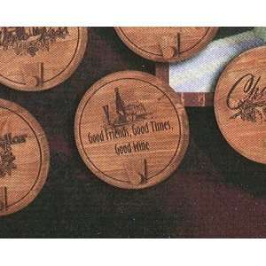  Wine Barrel Wood and Cork Tap Wall Plaque ~ Good Friends Good Times 