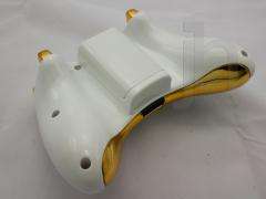 CUSTOM MODDED XBOX 360 WHITE AND CHROME GOLD WIRELESS CONTROLLER SHELL 