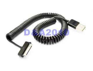   Sync Cable Charger Black iPod iPhone 4GS 4G iTouch Spiral cord  