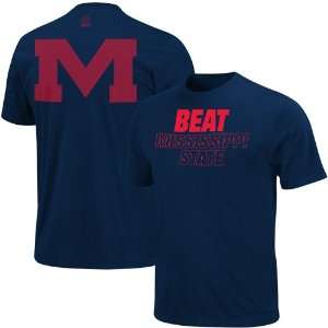  NCAA ESPN Mississippi Rebels Beat T Shirt   Navy Blue 