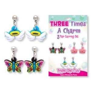  Three Times the Charm 3 Pair Earring Set Case Pack 72 