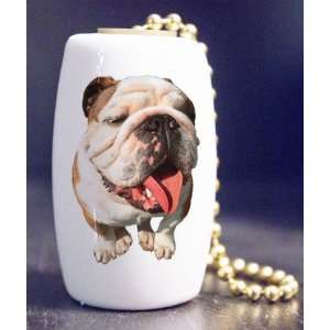  Big Head Boxer Dog Porcelain Fan / Light Pull