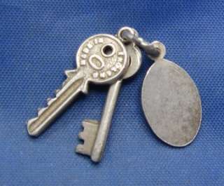 Vintage English Sterling Silver IF FOUND RETURN TO Key Ring Charm 