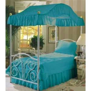    Full Size Solid Turquoise Fabric Bed Canopy Top