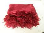 WILLIAMS SONOMA home decorative red feathered throw blanket,feather 