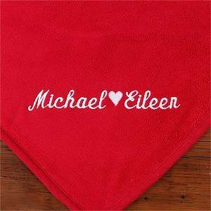  Red Personalized Fleece Blanket for Couples