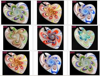 Heart Vortex Murano Art Glass Pendant Necklace p431 36  