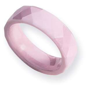  6mm Pink Ceramic Ring with Facets Jewelry