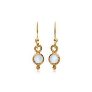  Moonstone and 24 Karat Gold, Small Round Earrings Jewelry