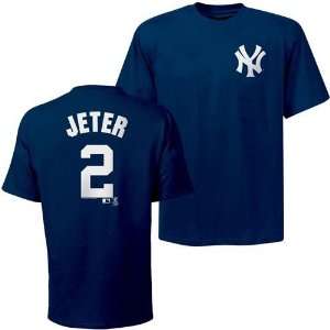  New York Yankees Derek Jeter Name and Number T Shirt (Navy 