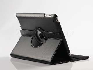 New iPad 3 360° Rotating Magnetic PU Leather Case Smart Cover Stand 