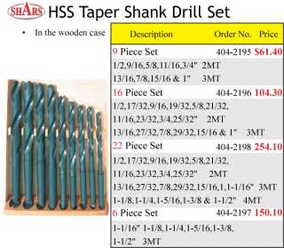 SHARS 1 7/32 to 1 19/64 HSS 1/2 SILVER & DEMING DRILLS  