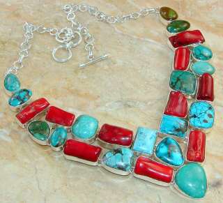   turquoise multi gemstone modern necklace description raw and exotic
