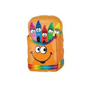  Crayon Smiley Box Mylar Balloon Toys & Games