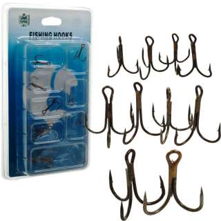 Gone Fishing™ Set of 10 Treble Hooks   Three Assorted Sizes  
