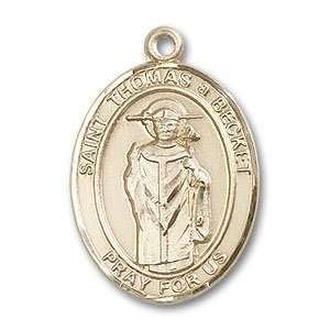 St. Thomas A Becket Large 14kt Gold Medal