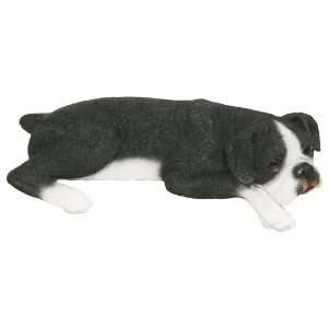  Boxer Natural ears Black/White Collectible Dog Figurine 
