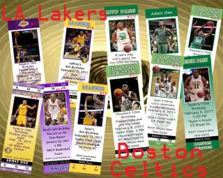 Birthday Invitation Basketball LA Lakers Boston Celtics  