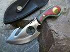 New Skinning Knife w/ Gut Hook & Sheath Red 5636