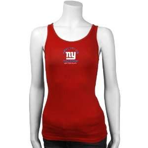  New York Giants Ladies Red Super Bowl XLII Champions Rib 