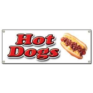    HOT DOG BANNER SIGN hot dogs cart signs: Patio, Lawn & Garden