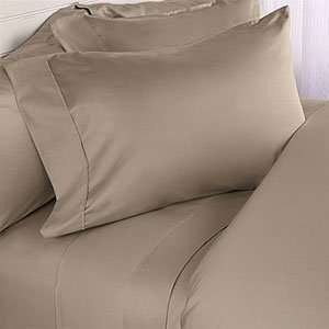  Twin Extra Long Solid Microfiber Sheet Set   Taupe