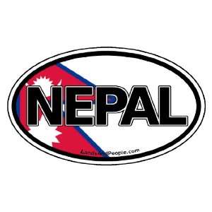 Nepal Flag Car Bumper Sticker Decal Oval