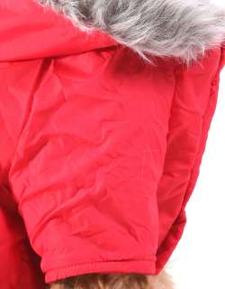 Red Warm Coat Hoodie Jacket Dog Clothes Apparel New  
