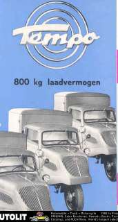 1954 Tempo Hanseat 3 Wheel 400 Truck Microcar  