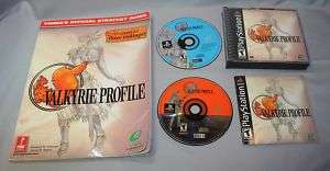 Playstation VALKYRIE PROFILE video GAME 2 disc and Official Strategy 