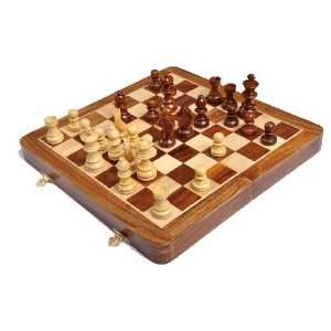   Folding Wooden Magnetic Travel Chess Set   12 Sports & Outdoors