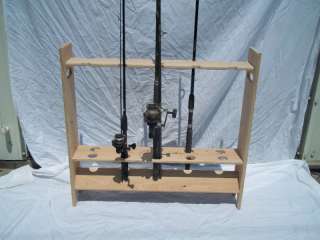 Red Oak Fishing Rod & Pole Holder Rack  