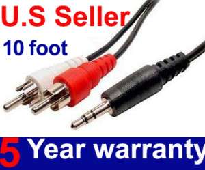RCA CABLE FOR IPOD/ Audio to 10 ft 3.5mm auxiliary  