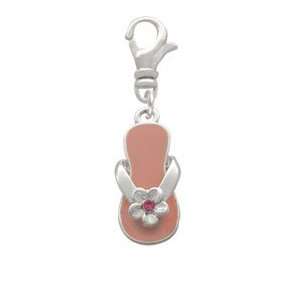   Flip Flop with Crystal Flower Clip On Charm: Arts, Crafts & Sewing