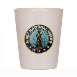    Shot Glass White of Army National Guard Emblem 