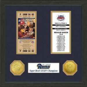 St. Louis Rams Super Bowl Championship Ticket Collection 
