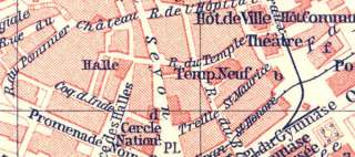 SWITZERLAND: Neuchatel. Old Antique City Map Plan.1897  