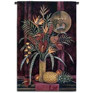 Tropical Arrangement Contemporary Floral Tapestry Wall Hanging  