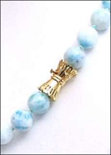   Larimar Bead Necklace, 14K   Stunning 1 of a Kind NOW   