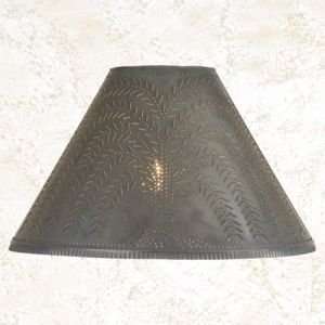  18 Flared Lamp Shade with Willow Design in Blackened Tin 