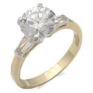   INSPIRED CZ RINGS   Gold Version CZ Engagement Ring Size 10 Jewelry