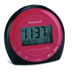  Honeywell RC182WR Atomic Alarm Clock with Temperature (Red 