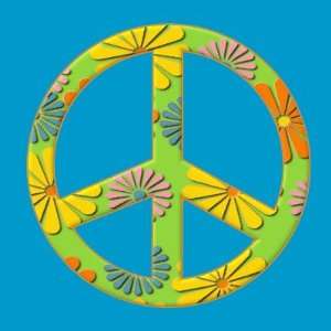  Vintage 1970s Flower Power Peace Sign Sticker: Everything 