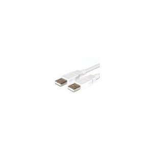  USB Hi Speed 2.0 A to A Cable, MALE TO MALE, White, 10 FT 