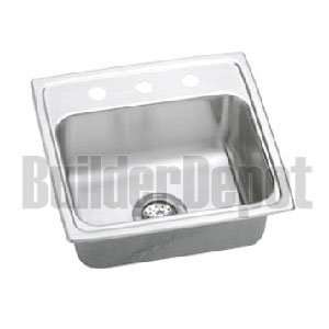  19 x 19 3 Hole Single Bowl Stainless Steel Sink 