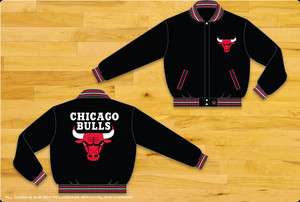 Chicago Bulls Wool/Nylon Reversible Mens Black Jacket by JH Design 