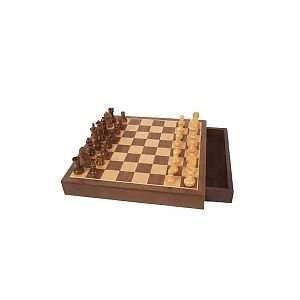 Walnut Wood Magnetic Chess Set: Toys & Games