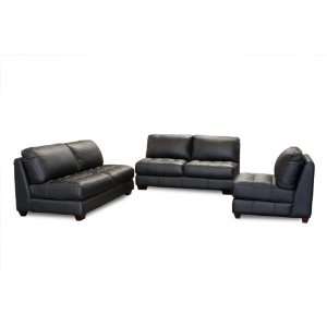  Zen Collection Armless Tufted Seat Sofa Loveseat and Chair 