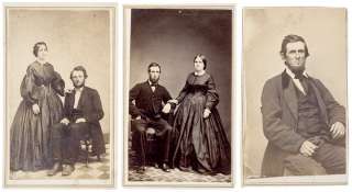 1860s Civil War Era, 3 CDVs Lincoln Look Alikes  