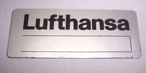 Lufthansa Airlines Flight Attendant Stewardess Name Tag  